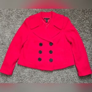 INC International Concepts Women's Red Double-Breasted Jacket Blazer Size Medium